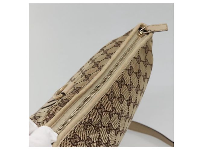 Borsa a Spalla Abbey GG Canvas Gucci Beige Oro 131326 Auth SW1474 D'oro - vista 6