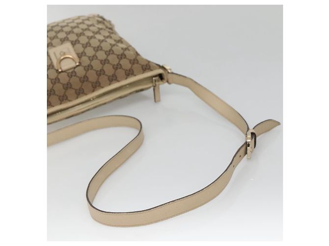 Borsa a Spalla Abbey GG Canvas Gucci Beige Oro 131326 Auth SW1474 D'oro - vista 7