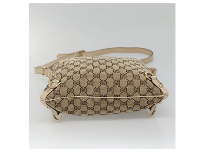 Borsa a Spalla Abbey GG Canvas Gucci Beige Oro 131326 Auth SW1474 D'oro - vista 9