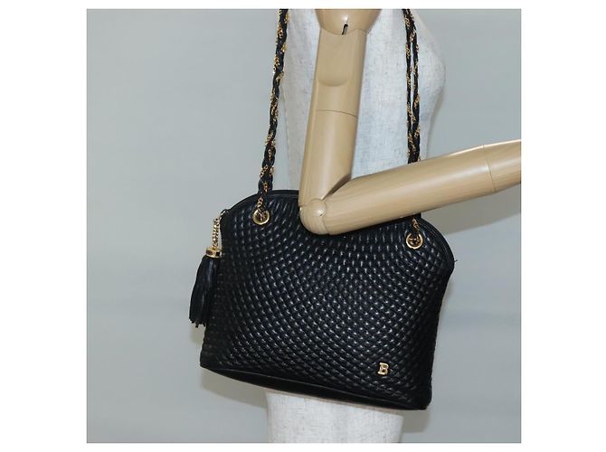 BALLY Borsa a Spalla a Catena Pelle Nera Oro Auth SW1496 Nero D'oro - vista 21