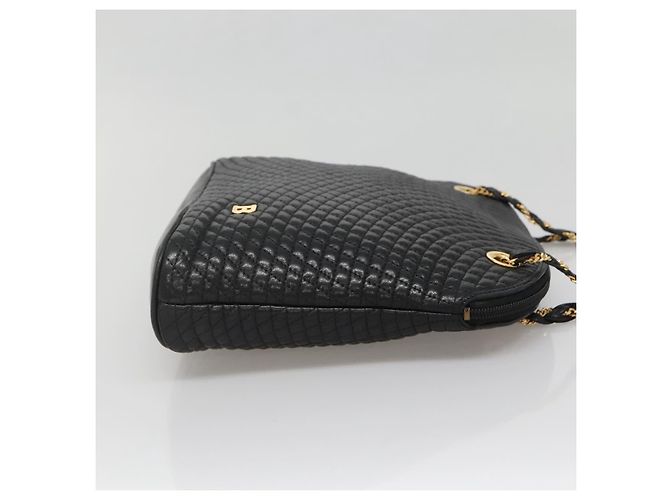 BALLY Borsa a Spalla a Catena Pelle Nera Oro Auth SW1496 Nero D'oro - vista 4