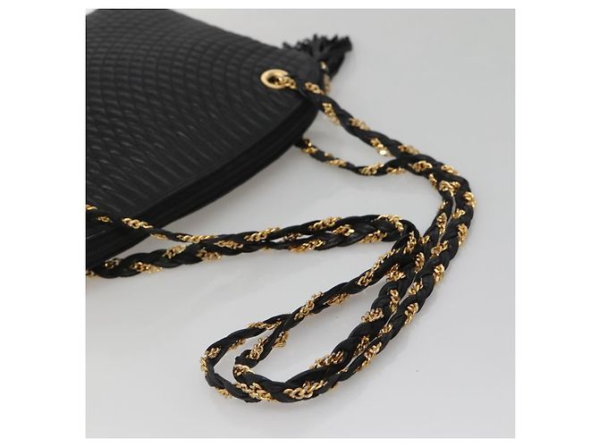 BALLY Borsa a Spalla a Catena Pelle Nera Oro Auth SW1496 Nero D'oro - vista 7