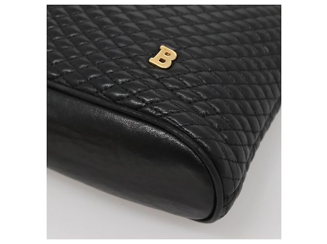 BALLY Borsa a Spalla a Catena Pelle Nera Oro Auth SW1496 Nero D'oro - vista 8
