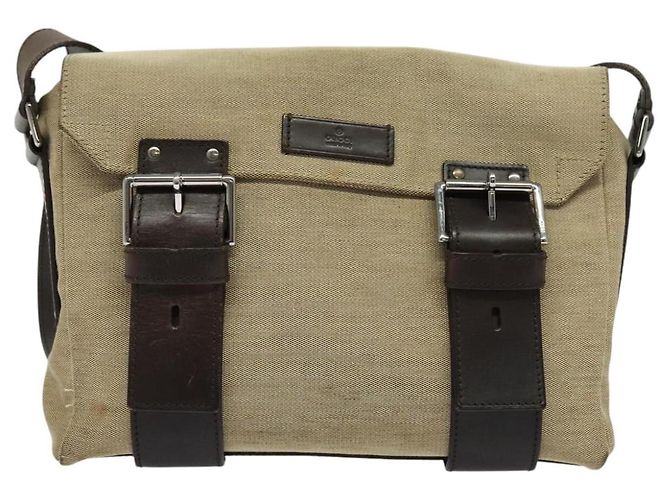 Borsa a Spalla GUCCI in Tela Beige Argento 106298 Auth ti3398 - vista 2