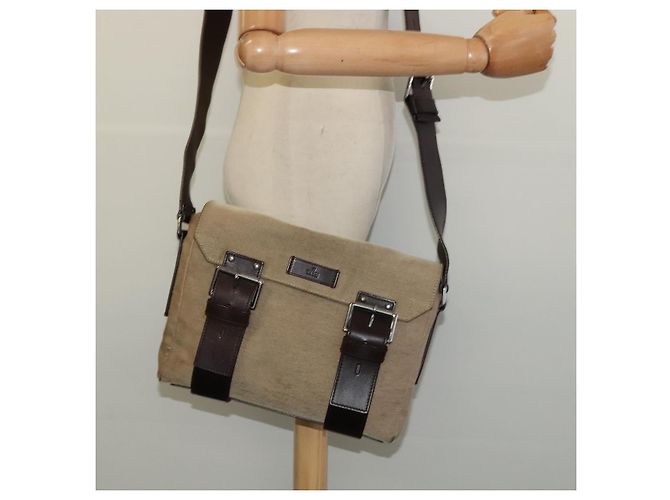 Borsa a Spalla GUCCI in Tela Beige Argento 106298 Auth ti3398 - vista 22