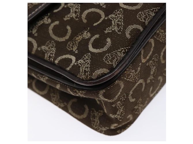 Céline Borsa a mano in tela Macadam C di CELINE marrone e oro Auth 135161 D'oro - vista 15