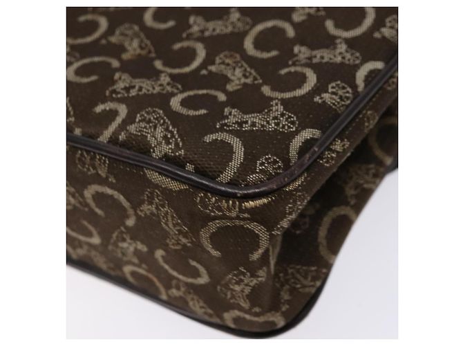 Céline Borsa a mano in tela Macadam C di CELINE marrone e oro Auth 135161 D'oro - vista 16