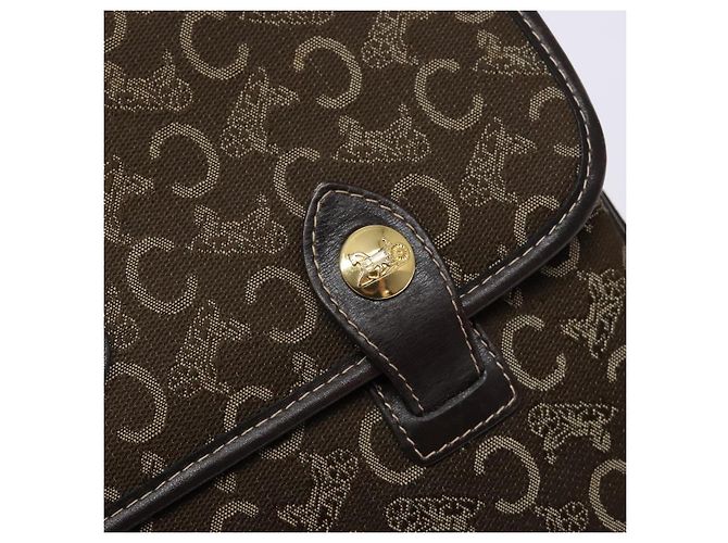 Céline Borsa a mano in tela Macadam C di CELINE marrone e oro Auth 135161 D'oro - vista 18