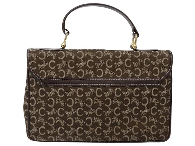 Céline Borsa a mano in tela Macadam C di CELINE marrone e oro Auth 135161 D'oro - vista 2