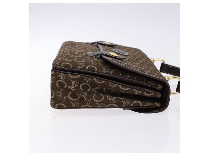 Céline Borsa a mano in tela Macadam C di CELINE marrone e oro Auth 135161 D'oro - vista 3