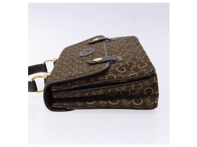 Céline Borsa a mano in tela Macadam C di CELINE marrone e oro Auth 135161 D'oro - vista 4
