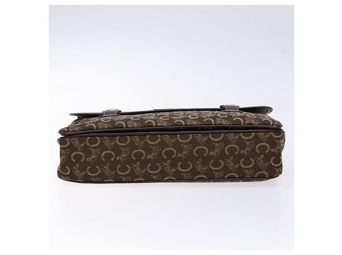 Céline Borsa a mano in tela Macadam C di CELINE marrone e oro Auth 135161 D'oro - vista 5