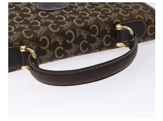 Céline Borsa a mano in tela Macadam C di CELINE marrone e oro Auth 135161 D'oro - vista 7
