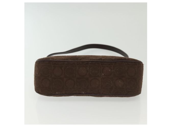 Pochette Accessorio Salvatore Ferragamo Camoscio Marrone Argento Auth gh716 - vista 5