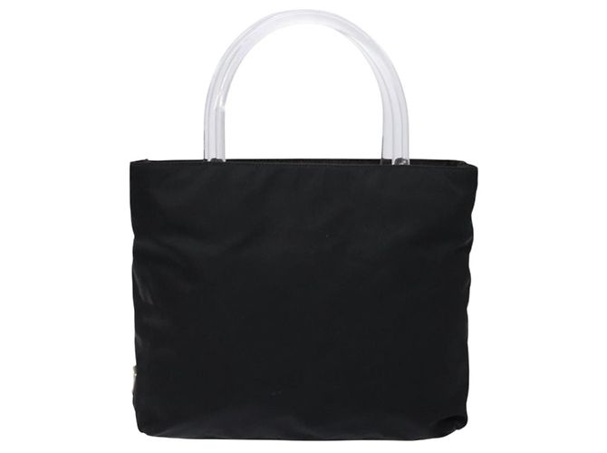 PRADA Borsa a mano in nylon nero argento Auth gh600 - vista 13