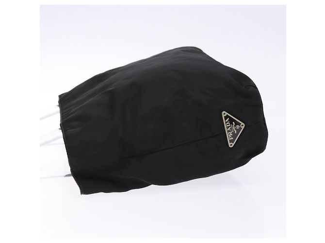 PRADA Borsa a mano in nylon nero argento Auth gh600 - vista 4