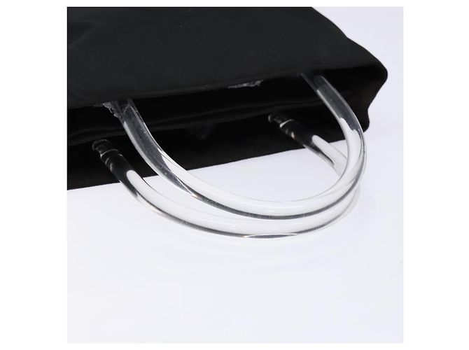PRADA Borsa a mano in nylon nero argento Auth gh600 - vista 7