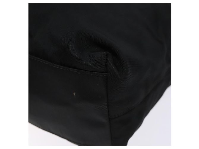 PRADA Borsa a mano in nylon nero argento Auth gh600 - vista 9