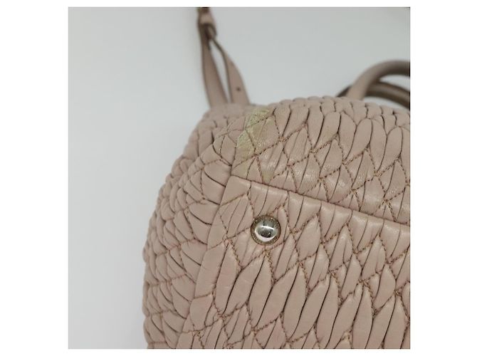 Borsa Miu Miu Matelassé in pelle 2 in 1 rosa argento Auth gh653 - vista 17