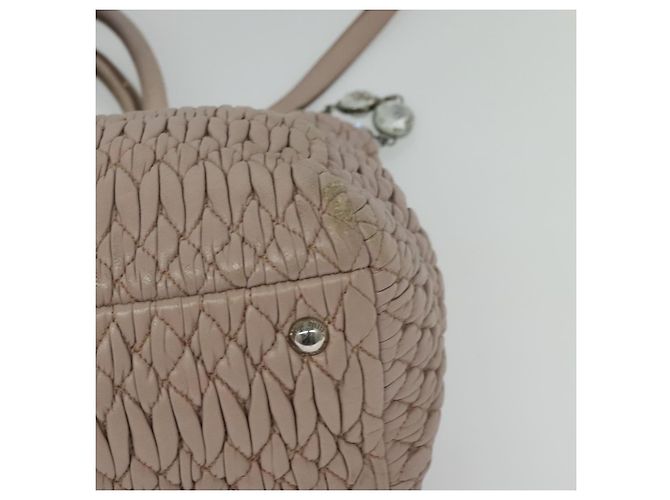 Borsa Miu Miu Matelassé in pelle 2 in 1 rosa argento Auth gh653 - vista 18