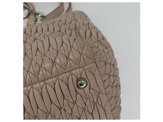 Borsa Miu Miu Matelassé in pelle 2 in 1 rosa argento Auth gh653 - vista 20