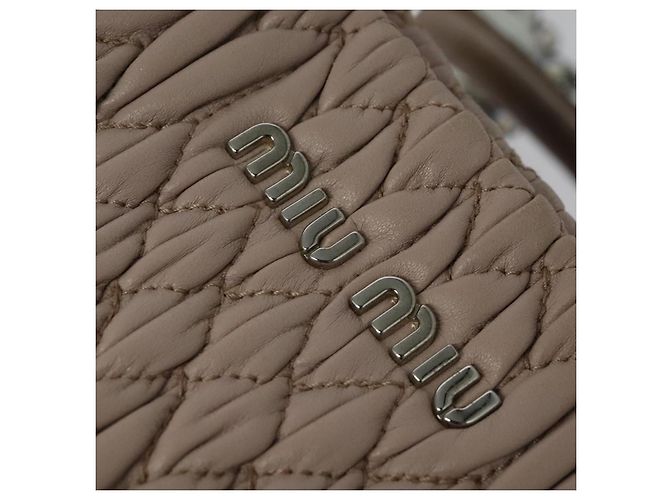 Borsa Miu Miu Matelassé in pelle 2 in 1 rosa argento Auth gh653 - vista 21