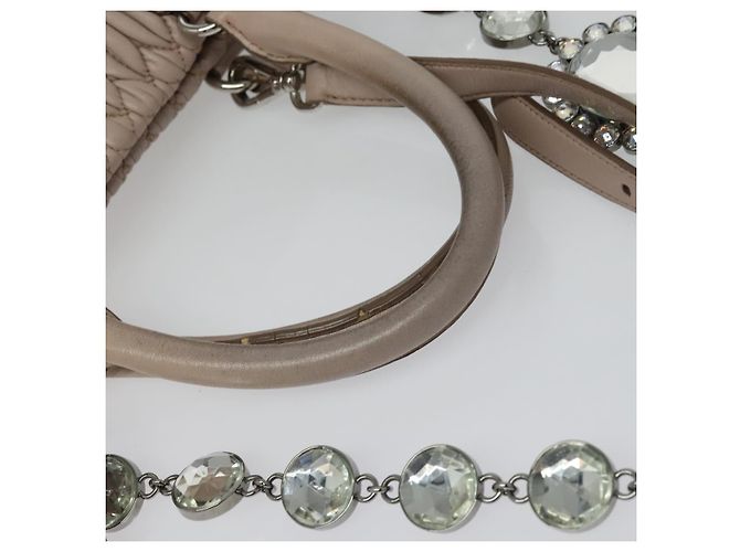 Borsa Miu Miu Matelassé in pelle 2 in 1 rosa argento Auth gh653 - vista 7