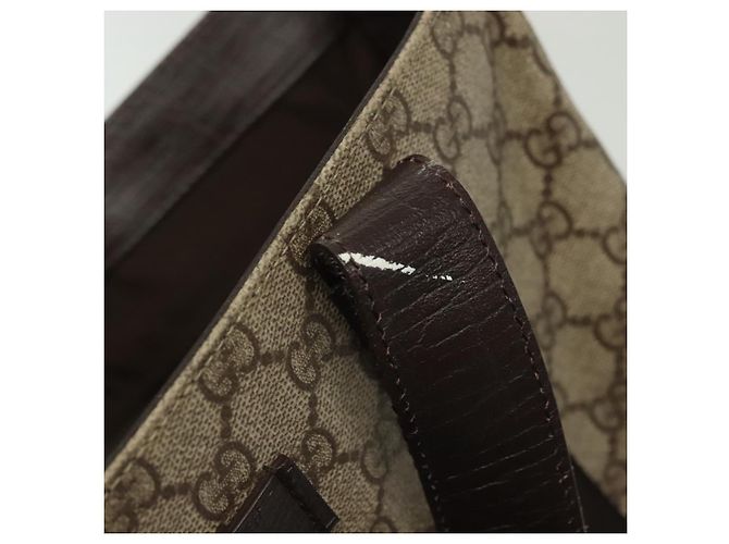 Gucci Borsa Tote GG Supreme in PVC beige argento 141976 Auth bs28870 - vista 10