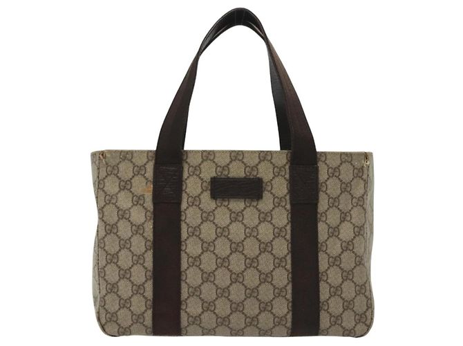 Gucci Borsa Tote GG Supreme in PVC beige argento 141976 Auth bs28870 - vista 13