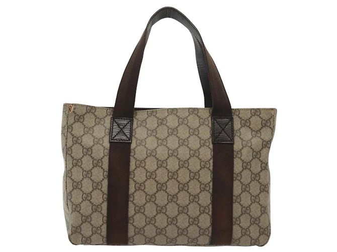 Gucci Borsa Tote GG Supreme in PVC beige argento 141976 Auth bs28870 - vista 2