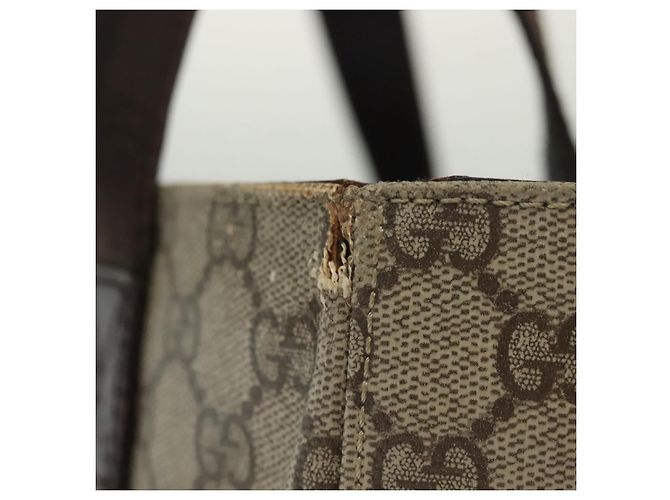Gucci Borsa Tote GG Supreme in PVC beige argento 141976 Auth bs28870 - vista 4
