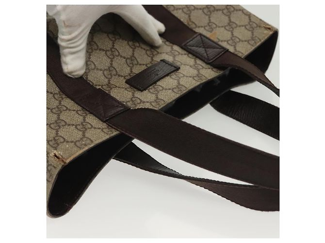 Gucci Borsa Tote GG Supreme in PVC beige argento 141976 Auth bs28870 - vista 7