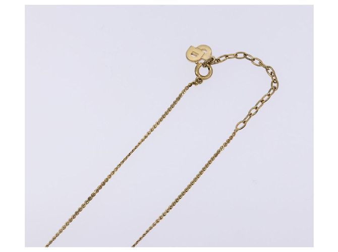 Collana Logo CD Christian Dior in metallo dorato Auth 140832 - vista 6