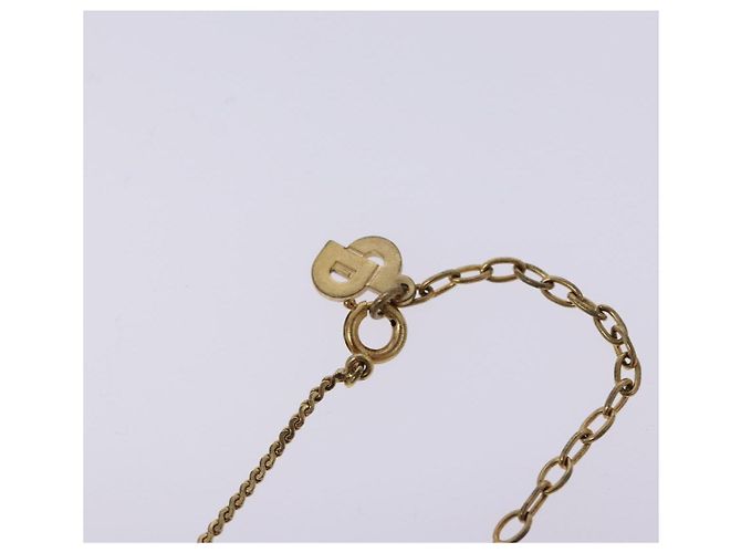 Collana Logo CD Christian Dior in metallo dorato Auth 140832 - vista 7