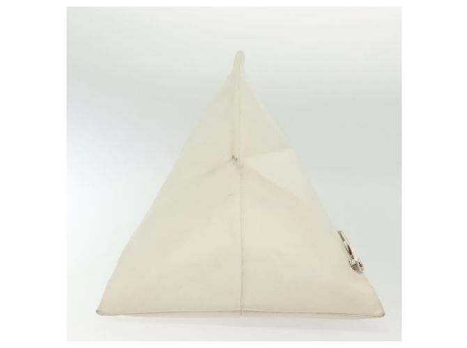 Bolsa de Ombro Salvatore Ferragamo em Couro Branco Prata Auth bs28717 - vista 5