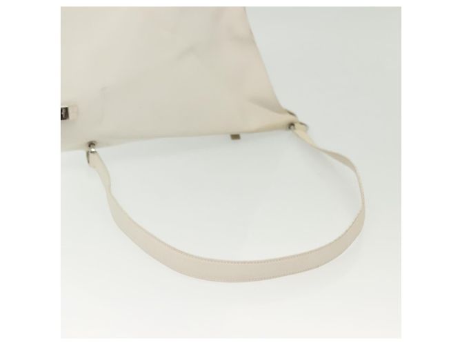 Bolsa de Ombro Salvatore Ferragamo em Couro Branco Prata Auth bs28717 - vista 7