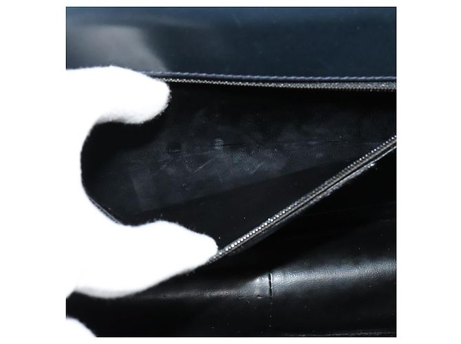 Borsa a Spalla Gancini in Pelle Salvatore Ferragamo Blu Navy Oro Auth bs28922 - vista 11