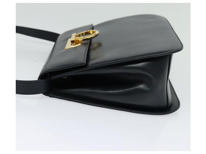 Borsa a Spalla Gancini in Pelle Salvatore Ferragamo Blu Navy Oro Auth bs28922 - vista 3