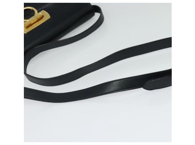 Borsa a Spalla Gancini in Pelle Salvatore Ferragamo Blu Navy Oro Auth bs28922 - vista 7
