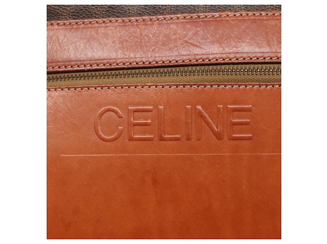 Céline Borsa tote in tela Macadam CELINE in pelle PVC marrone oro Auth 137828 D'oro - vista 18