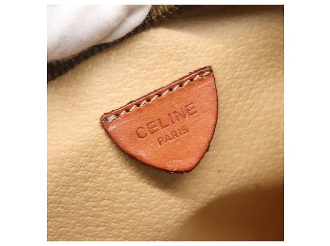 Céline Borsa tote in tela Macadam CELINE in pelle PVC marrone oro Auth 137828 D'oro - vista 19
