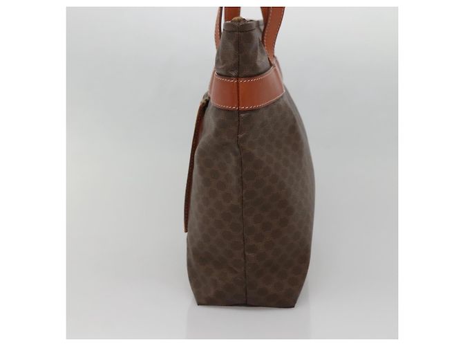 Céline Borsa tote in tela Macadam CELINE in pelle PVC marrone oro Auth 137828 D'oro - vista 4
