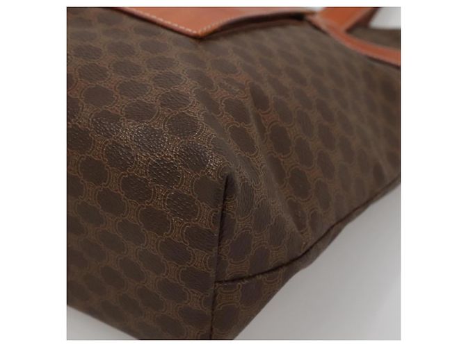 Céline Borsa tote in tela Macadam CELINE in pelle PVC marrone oro Auth 137828 D'oro - vista 8