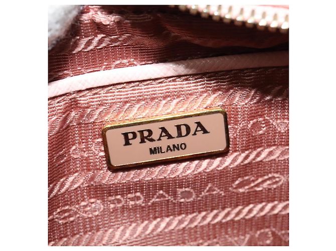 Saffiano Borsa a Spalla PRADA in Pelle Safiano Rosa Oro Auth 141282 D'oro - vista 10