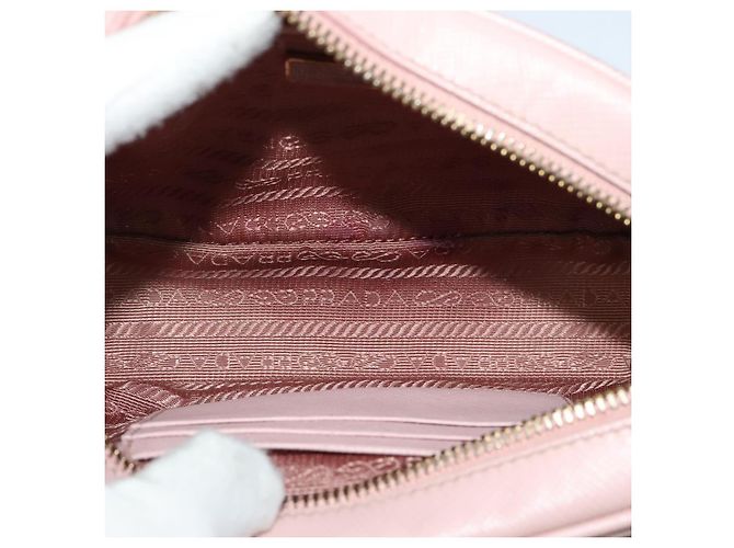 Saffiano Borsa a Spalla PRADA in Pelle Safiano Rosa Oro Auth 141282 D'oro - vista 11