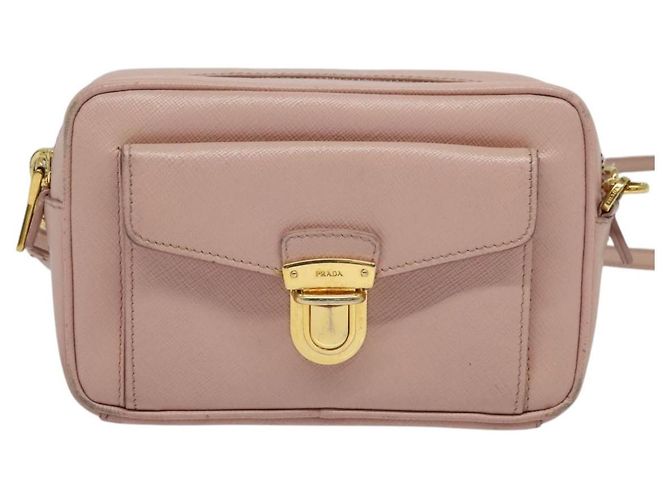 Saffiano Borsa a Spalla PRADA in Pelle Safiano Rosa Oro Auth 141282 D'oro - vista 13
