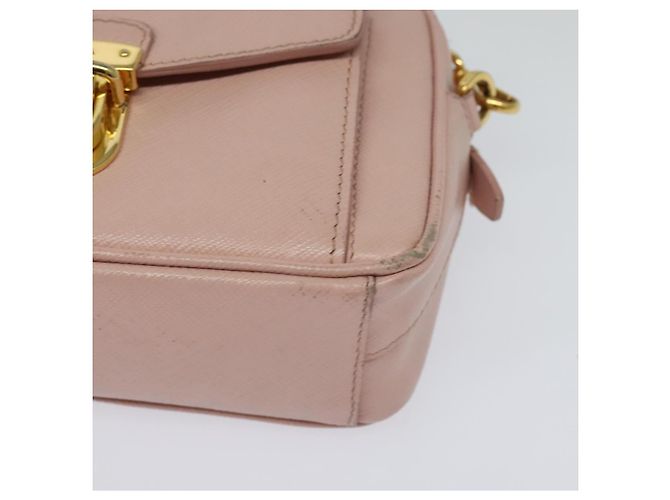 Saffiano Borsa a Spalla PRADA in Pelle Safiano Rosa Oro Auth 141282 D'oro - vista 14