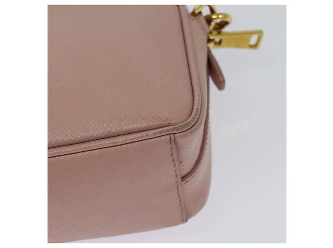 Saffiano Borsa a Spalla PRADA in Pelle Safiano Rosa Oro Auth 141282 D'oro - vista 16