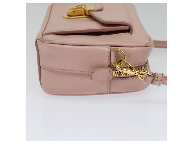 Saffiano Borsa a Spalla PRADA in Pelle Safiano Rosa Oro Auth 141282 D'oro - vista 4