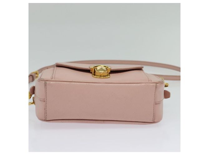 Saffiano Borsa a Spalla PRADA in Pelle Safiano Rosa Oro Auth 141282 D'oro - vista 5